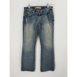 BKE STAR Womens Jeans Bootcut Medium Wash Distressed Denim Size 27